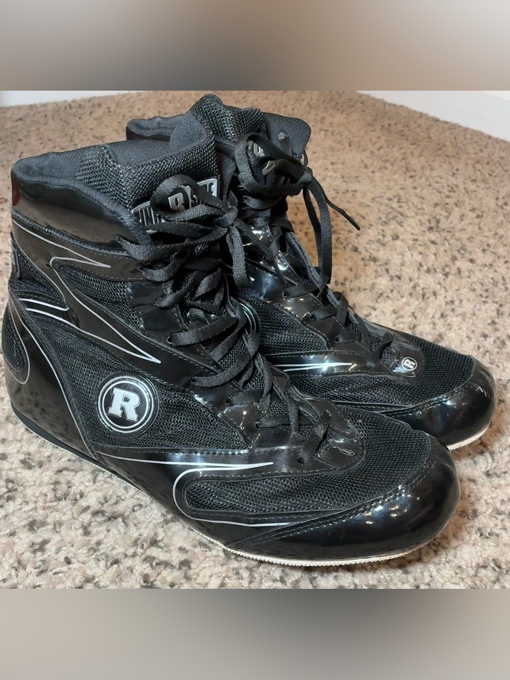 Ringside Diablo Black Boxing Shoes Mid Top Boots Mens 11